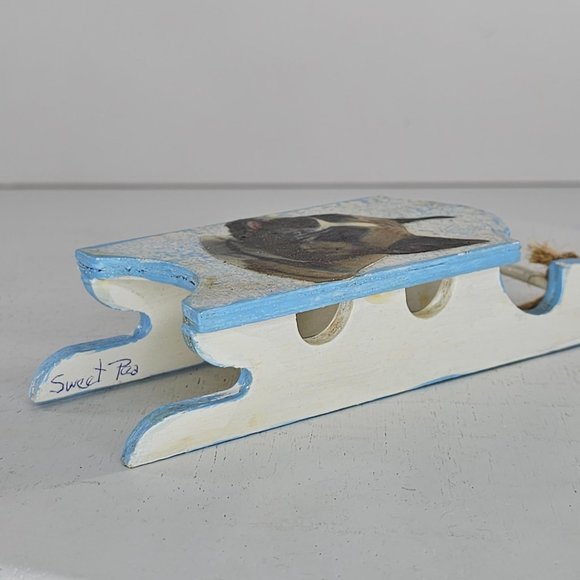 Handmade Boxer Dog Sled Christmas Ornament - Picture 5 of 9